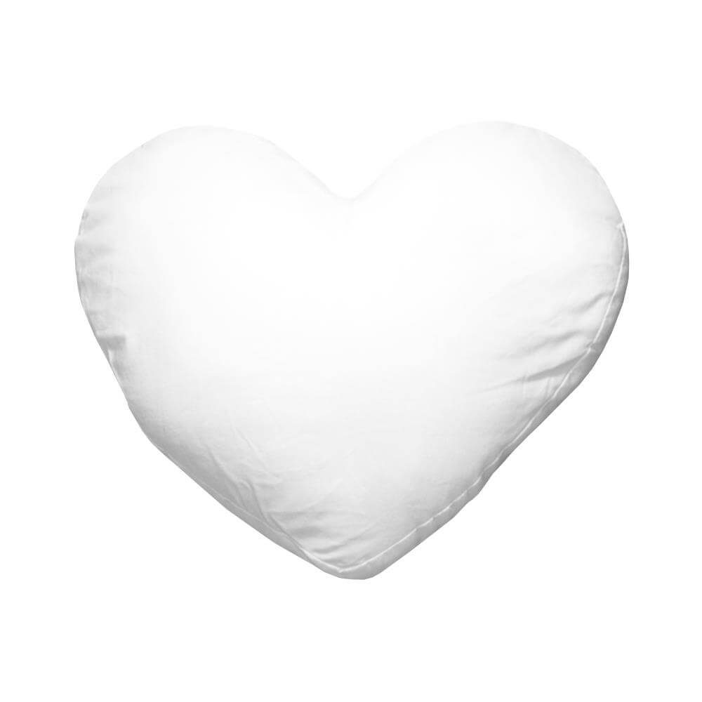 Housse de coussin, blanc, forme de cœur - 44 x 38 cm